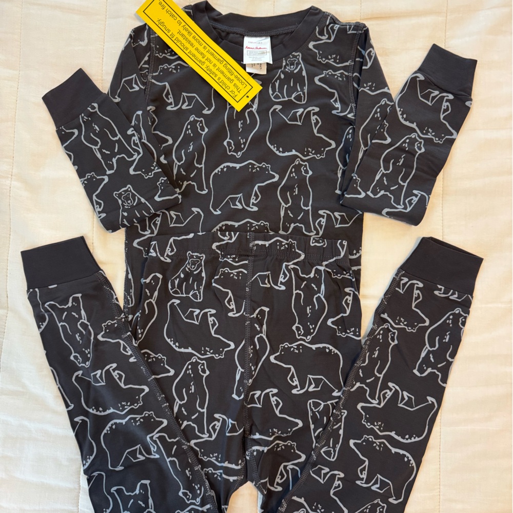 Hanna Andersson Black Bear Print Kids Pajama Set Hannasoft